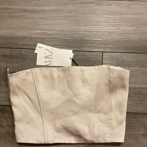Zara SatinbCream Tube Top